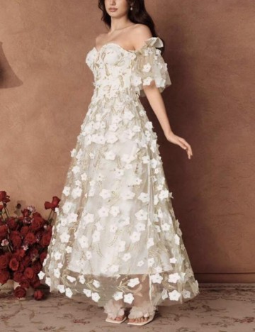 Rochie de ocazie Shein, crem