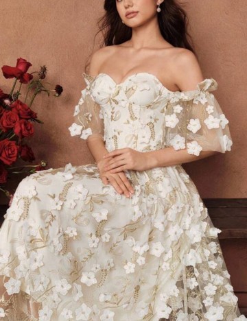 Rochie de ocazie Shein, crem