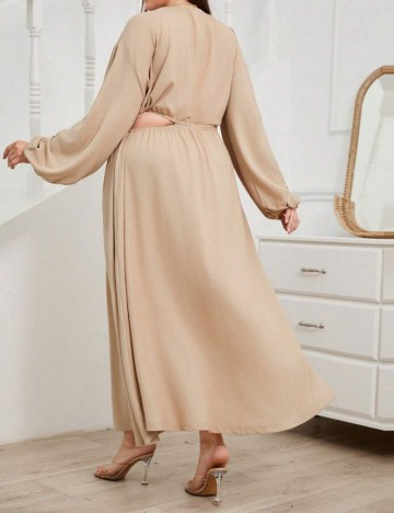 Rochie maxi Shein Curve+, bej