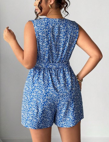 Salopetă scurtă Shein Curve+, albastru