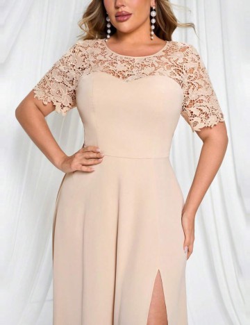 Rochie de ocazie Shein Curve+, bej