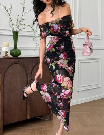 Rochie maxi Shein, mix culori