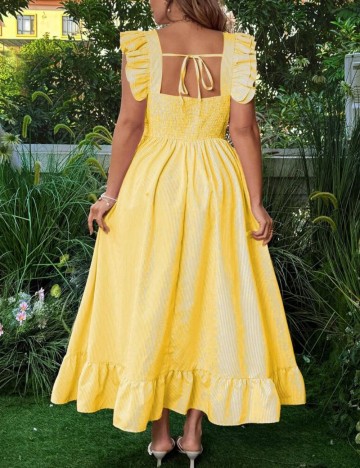 Rochie maxi Shein Curve+, galben