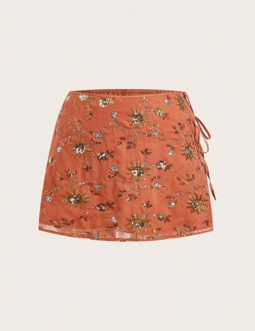 Fustă mini Shein Curve+, cărămiziu