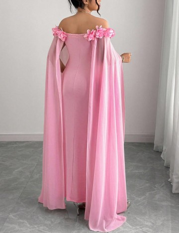 Rochie maxi Shein Curve+, roz