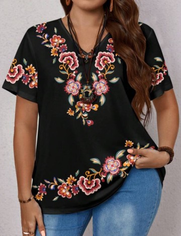 Tricou Shein Curve+, negru