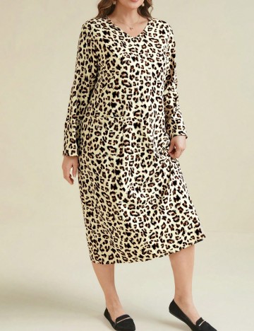 Rochie midi Shein Curve+, mix culori