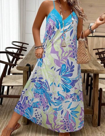 Rochie maxi Shein Curve+, mix culori