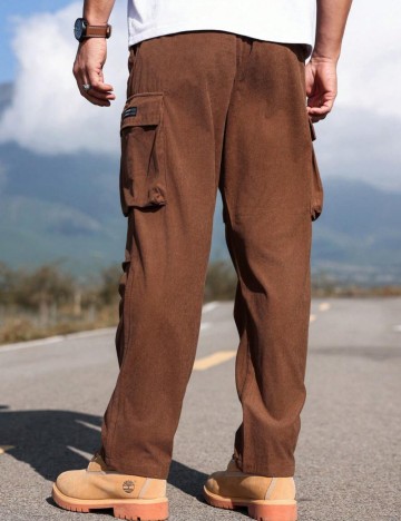 Pantaloni Shein MANFINITY, maro