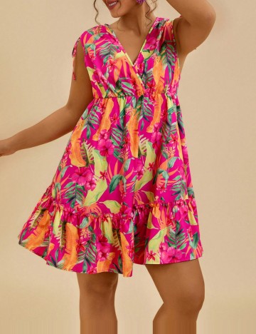 Rochie mini Shein Curve+, mix culori