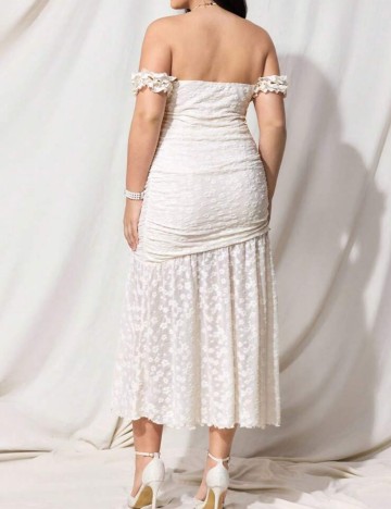 Rochie midi Shein Curve+, crem