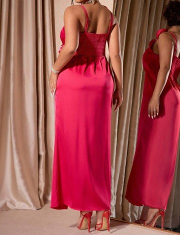 Rochie maxi Shein Curve+, roz