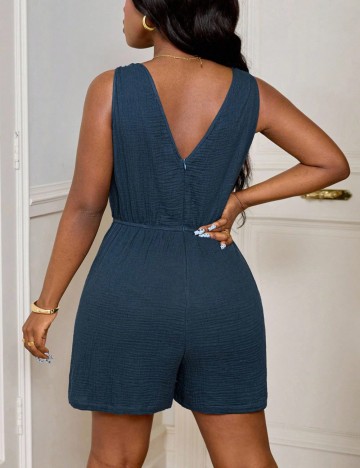 Salopetă scurtă Shein Curve+, bleumarin