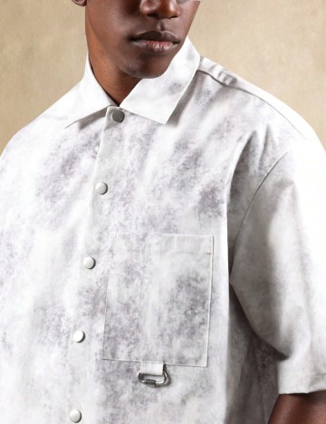 Cămașă cu mânecă scurtă Shein SUMWON, gri