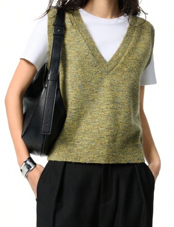 Vestă tricotată Shein, verde