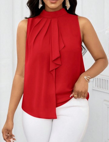 Cămașă cu mânecă scurtă Shein, roșu