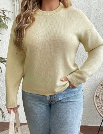 Pulover Shein Curve+, bej