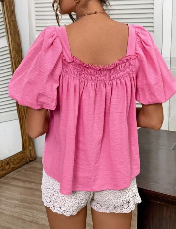 Cămașă cu mânecă scurtă Shein, roz