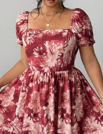 Rochie midi Shein Curve+, mix culori