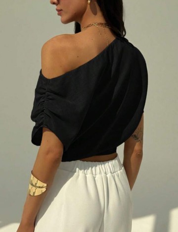 Cămașă cu mânecă scurtă Shein, negru