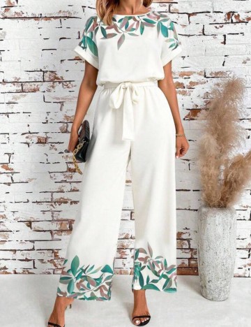 Salopetă lungă Shein, alb