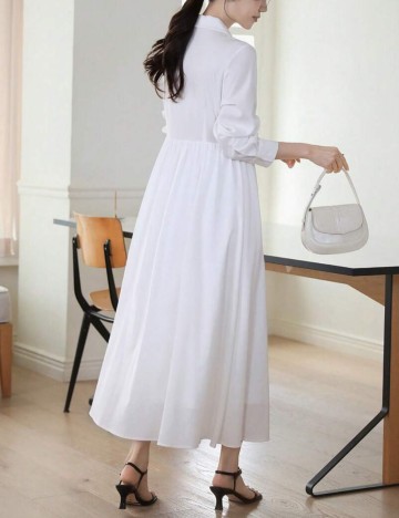 Rochie maxi Shein DAZY, crem