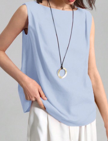 Cămașă cu mânecă scurtă Shein, albastru