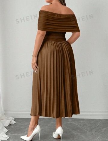 Rochie midi Shein Curve+, maro