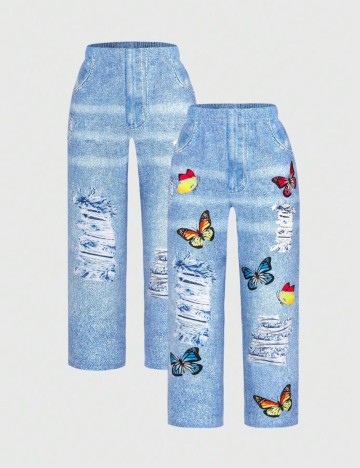 Set Pantaloni Shein, albastru