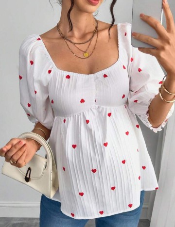 Cămașă cu mânecă scurtă Shein, alb