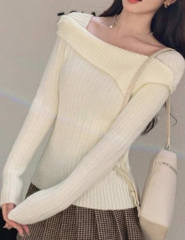 Pulover Shein DAZY, crem