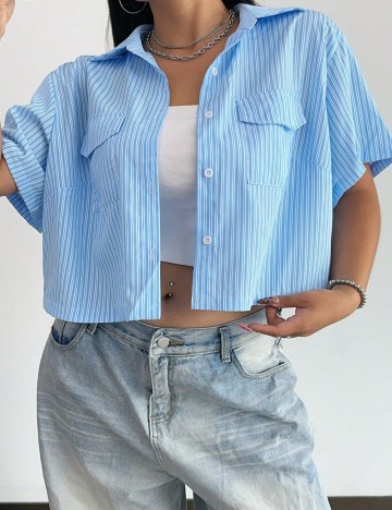 Cămașă cu mânecă scurtă Shein Curve+, mix culori