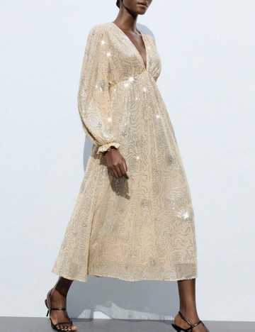 Rochie de ocazie Shein, bej