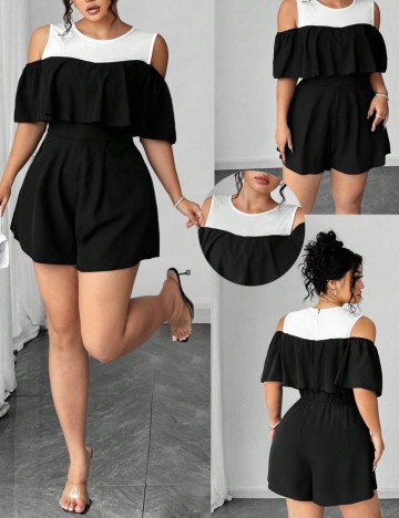 Salopetă scurtă Shein Curve+, negru