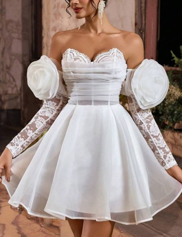 Rochie de ocazie Shein, alb