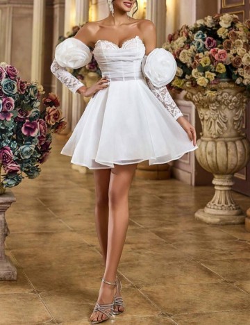 Rochie de ocazie Shein, alb