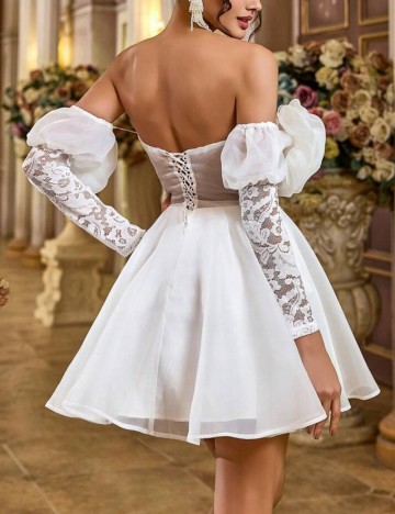 Rochie de ocazie Shein, alb