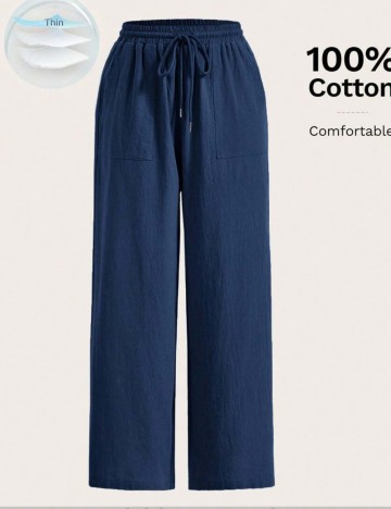 Pantaloni Shein Curve+, bleumarin