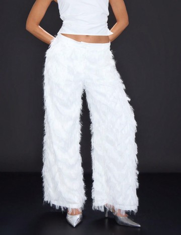Pantaloni Shein MUSERA, alb