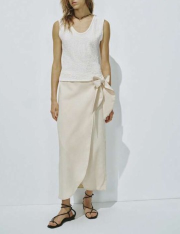 Fustă maxi Shein, crem