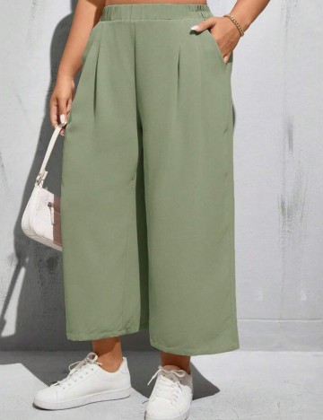 Pantaloni Shein Curve+, verde