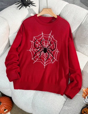 Pulover Shein Curve+, roșu