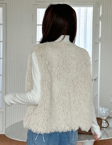 Vestă de blană Shein, bej