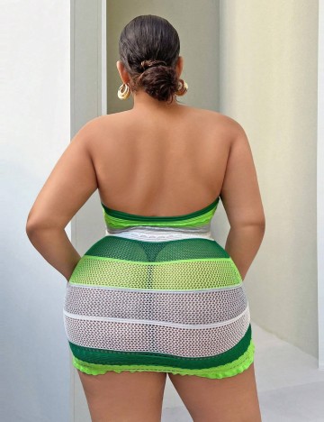 Rochie mini Shein Curve+, mix culori