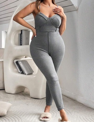 Salopetă lungă Shein Curve+, gri