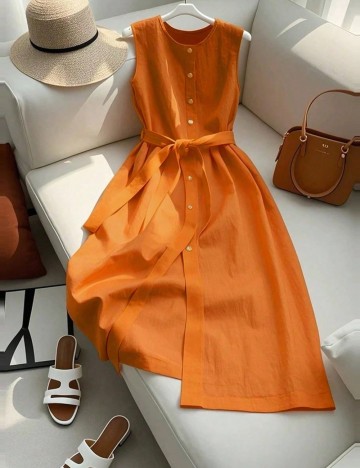 Rochie midi Shein, portocaliu