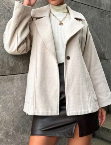 Palton scurt Shein, crem