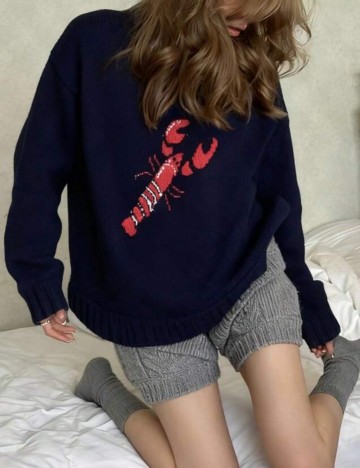 Pulover Shein, bleumarin