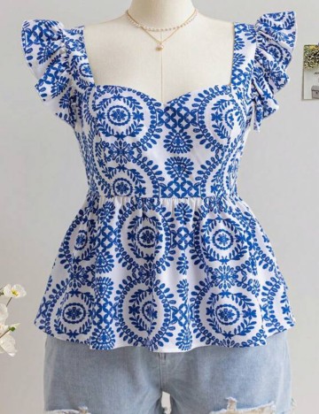 Cămașă cu mânecă scurtă Shein Curve+, mix culori