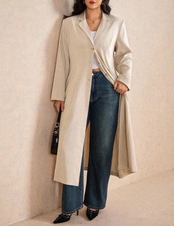 Trench Shein Curve+, crem